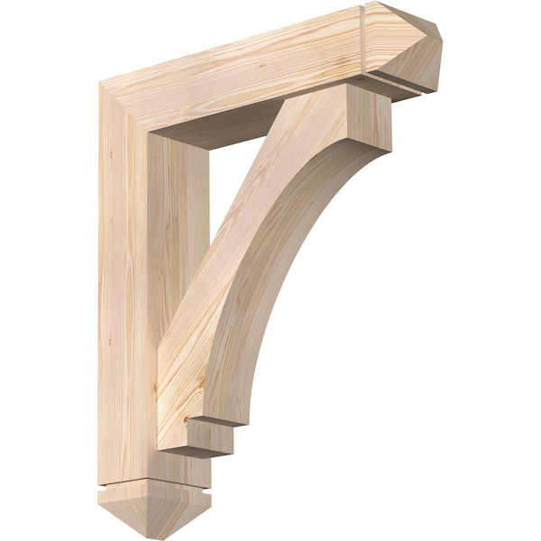 Ekena Millwork Imperial Arts and Crafts Smooth Bracket w/ Offset Brace, Douglas Fir, 7 1/2"W x 32"D x 38"H BKT0806X32X38IMP03SDF - main